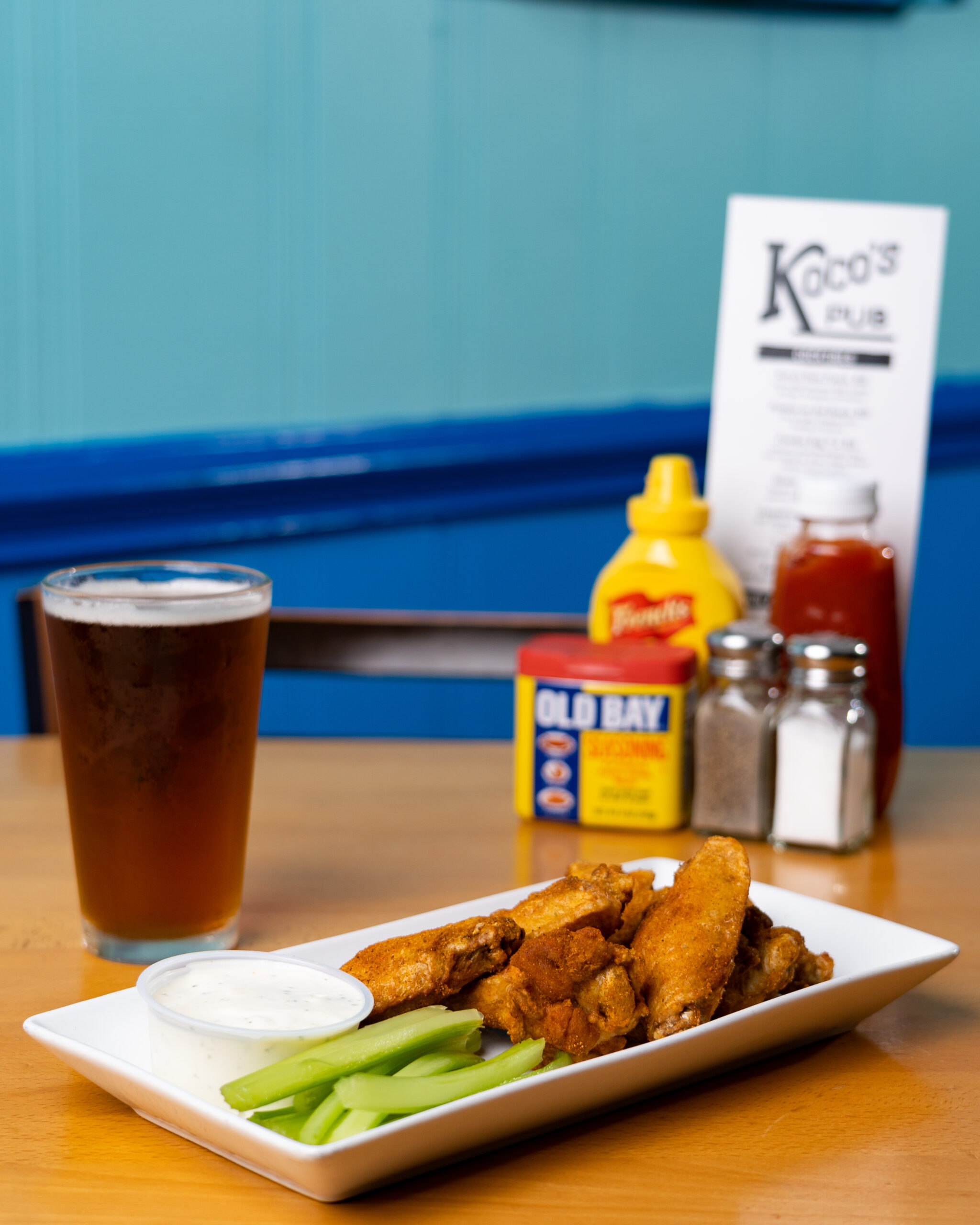 Wings and Celery with a Beer